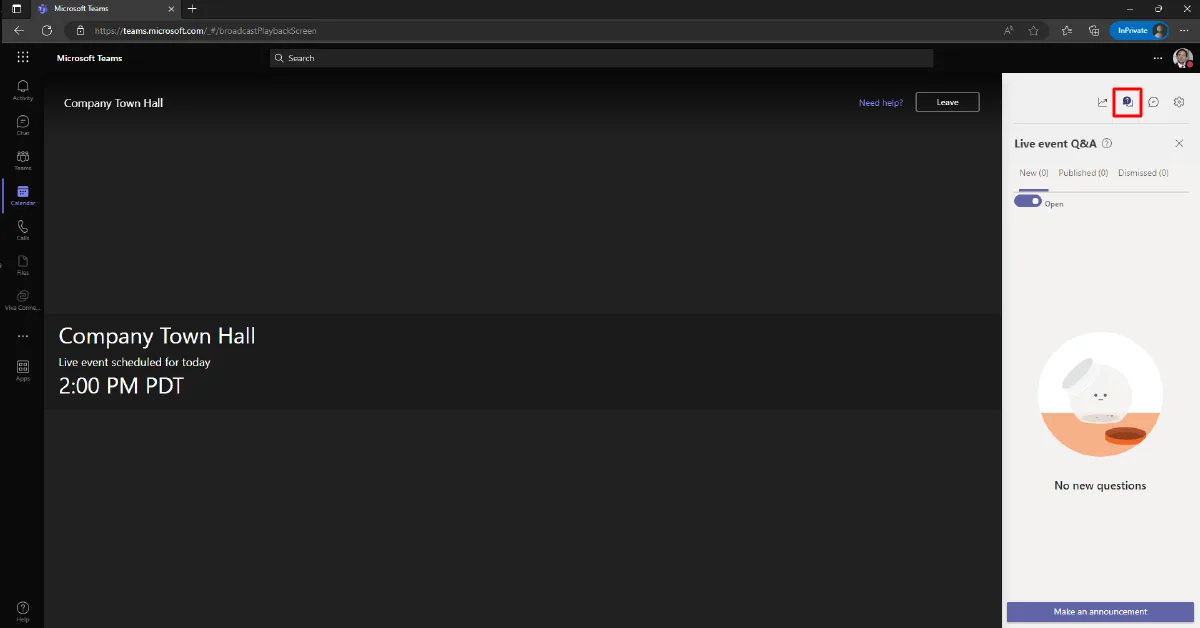 Joining as a presenter (moderated q&a) screenshot
