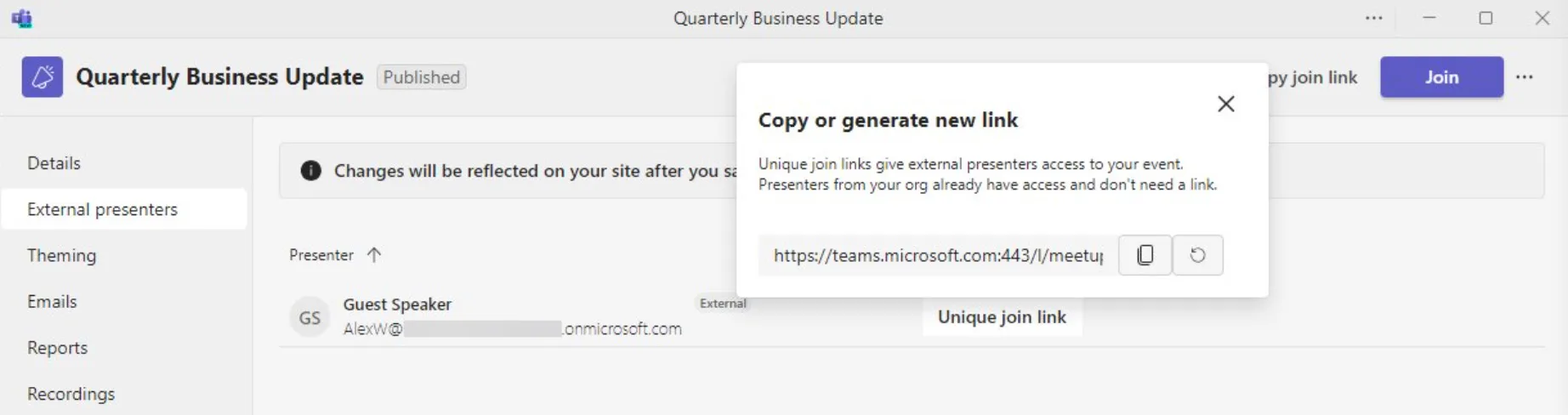 Managing external presenters
